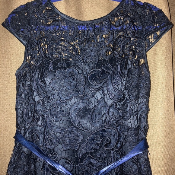 Adrianna Papell Womens Navy Lace - Picture 2 of 4